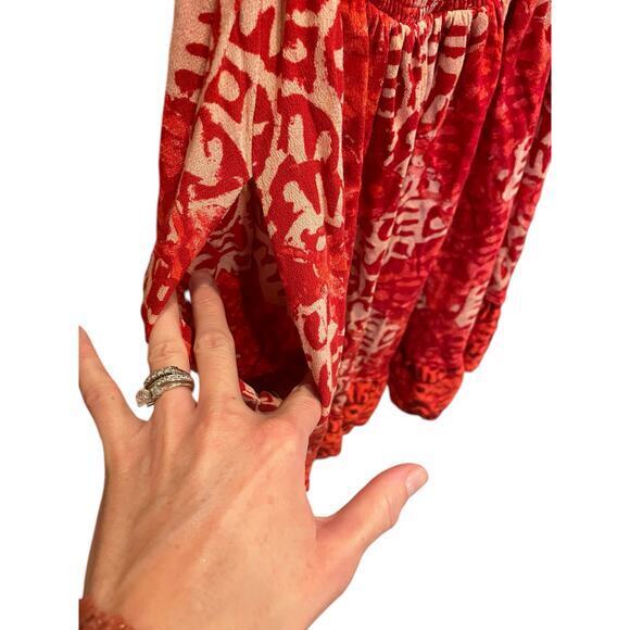 Free People Alluring Halter Mini Dress Keyhole Halter Neckline Red, Orange Small - Picture 9 of 15